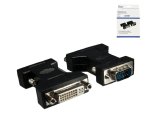 DINIC monitor adapter VGA dugó DVI-I aljzatra, fekete, DINIC doboz Euro lyukkal